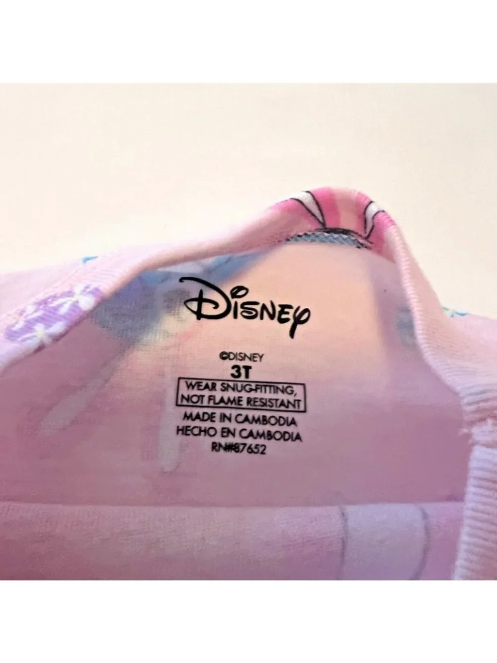 Disney Stitch Pink Easter Bunny Kids Pajamas Sz 3T